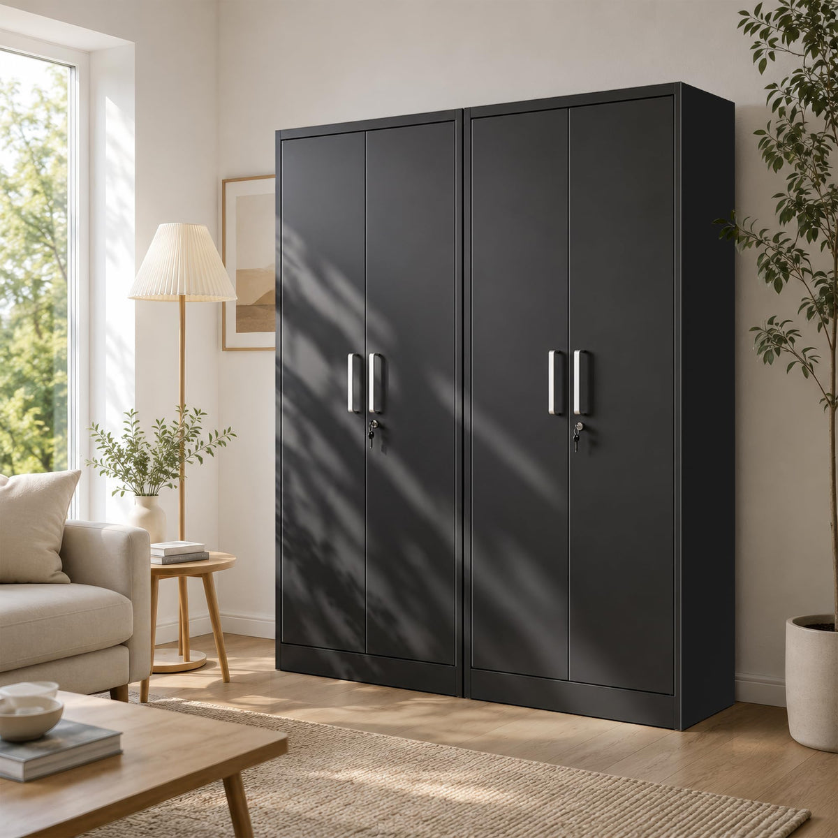 Tivostaral 71” Metal Kitchen Pantry Storage Cabinet with Adjustable Shelves