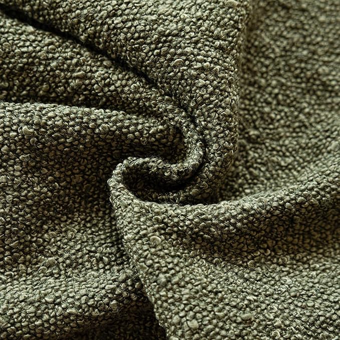 Foindtower Set of 2, Decorative Textured Boucle Throw Pillow Covers Accent Solid Pillow Cases Neutral Soft Cozy Couch Cushion Case for Chair Sofa Bedroom Living Room Home Decor 24x24 Inch Moss Green