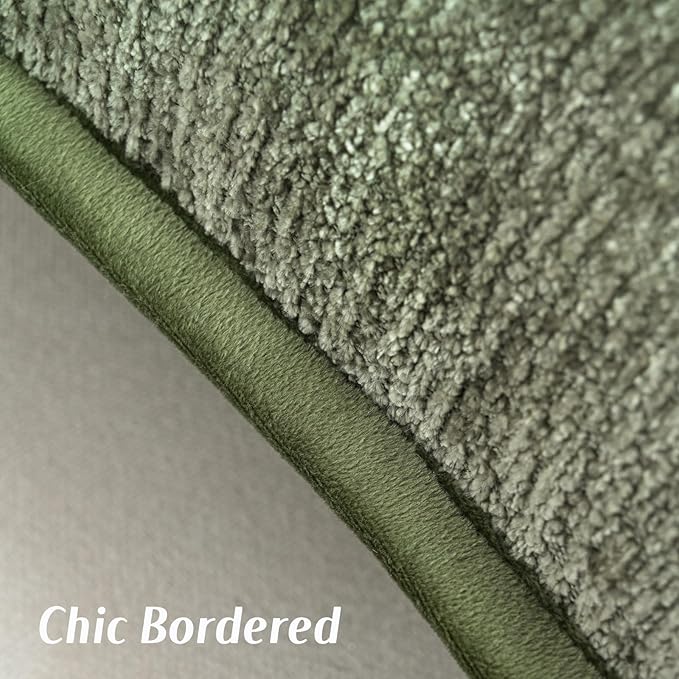 FUTEI Sage Green Chenille Throw Pillow Covers 26x26 Inch Set of 2,Soft Cozy Bound Edge Design Euro Pillow Sham,Home Decor for Couch Bed Living Room