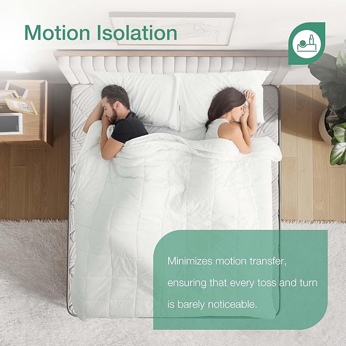 Novilla Queen Mattress in a Box, 12 inch Hybrid Mattress Queen Size for Back Pain Relief & Support, Mattresses with Independent Spring, Motion Isolation, Certipur-Us Certified