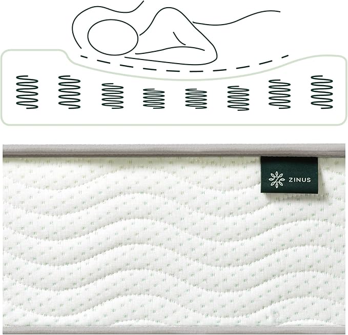 ZINUS 8 Inch Foam and Spring RV Mattress, Short Queen Size for RVs, Campers & Trailers, Mattress in A Box, White
