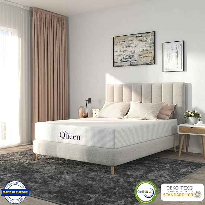 NapQueen 6 Inch Twin Size Mattress, Bamboo Charcoal Memory Foam Mattress, Bed in a Box, White