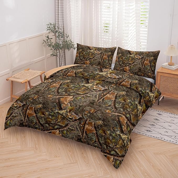 Tailor Shop Camo Comforter Set - Queen Size, Bedding Set with 2 Pillowcases