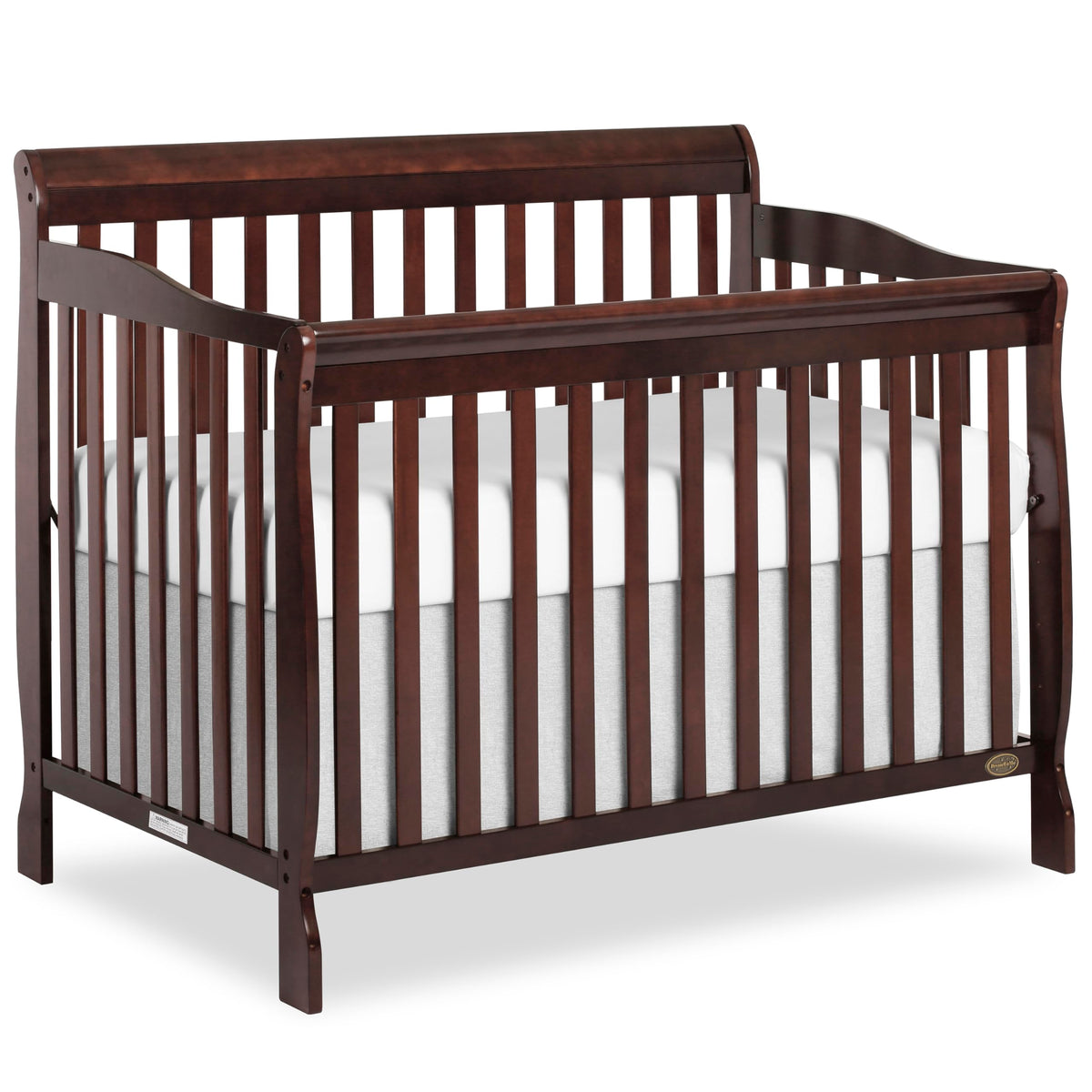 Dream On Me Ashton 4-in-1 Convertible Crib in Espresso, Greenguard Gold, JPMA Certified, Non-Toxic Finishes, Features 4 Mattress Height Settings, Made of Solid Pinewood