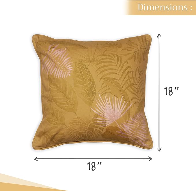 Maison d' Hermine Decorative Pillow Covers 18 x 18 Inch Square 100% Cotton Throw Pillow Covers with Invisible Zipper Cushion Case for Living Room Couch, Chair, Sofas, Bedroom, Home (Creole - Caramel)
