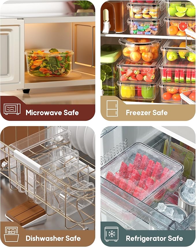 60 PCS Food Storage Containers with Lids Airtight, Total 718oz Leakproof Containers Set for Kitchen Storage, Meal Prep, Reusable Plastic, Microwave/Dishwasher Safe, Extra Labels & Pen