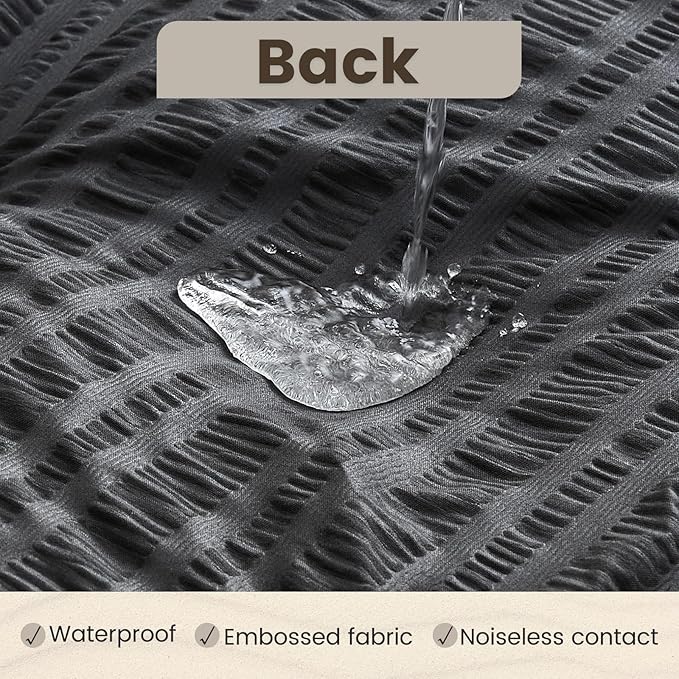 QUIETSEA Reversible Twin XL Mattress Topper Egg Crate Memory Foam Mattress Topper, Bamboo Viscose Mattress Pad Twin XL, Noiseless Waterproof Mattress Cover with Deep Pocket up to 21"(39" x 80", Grey)