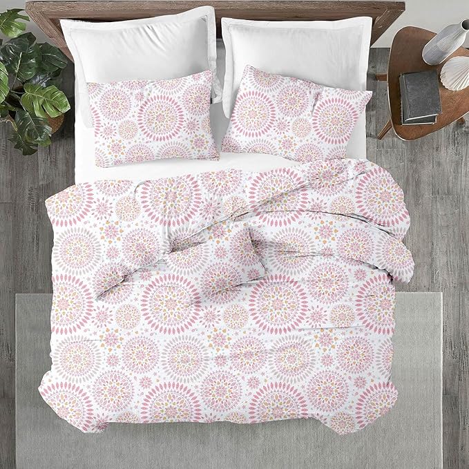 Kotton Culture 1 Pc Twin Size Duvet Cover Only -100% Egyptian Cotton Sateen 600 Thread Count Ultra Soft Premium Durable Comforter Cover Zipper Closure & Corner Ties (Mandala, Twin/Twin XL 68" X 90")