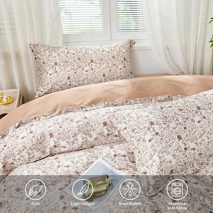 SAPHREAS Boho Duvet Cover Set Twin Size 2 pcs Ultra Soft Bedding Comforter Cover Set 100% Cotton 1 Duvet Cover 68"x90" 1 Pillow Sham, Comforter Not Included