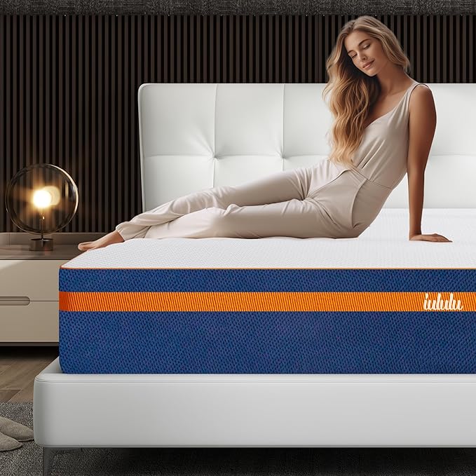 King Size Mattress, 14 Inch King Memory Foam Mattress - Luxury 6 Premium Pressure Relieving Layers for Back Pain, Bamboo Charcoal Foam, CertiPUR-US Certified