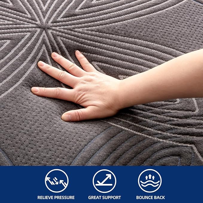 10 Inch Memory Foam Mattress in a Box,Gel Memory Foam for Cool Sleep&Pressure Relief,Made in USA,CertiPUR-US Certified,King Size Bed,80" X 76" X 10"