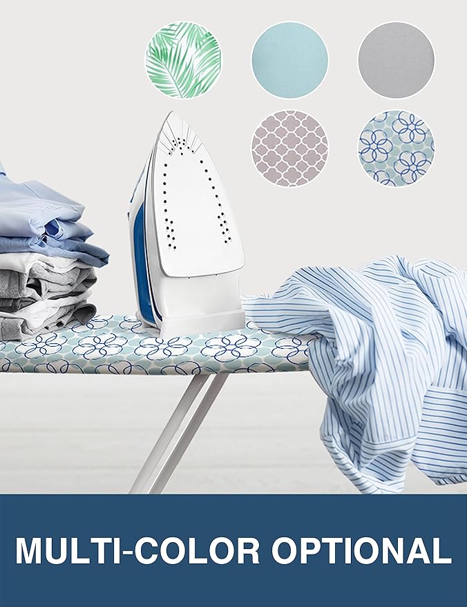 Extra Wide Ironing Board Cover and Pad,18X49 Reflective Silicone Ironing Board Cover,Resist Scorching and Staining,4 Fasteners,Elastic Edges,Large Protective Scorch Mesh Cloth