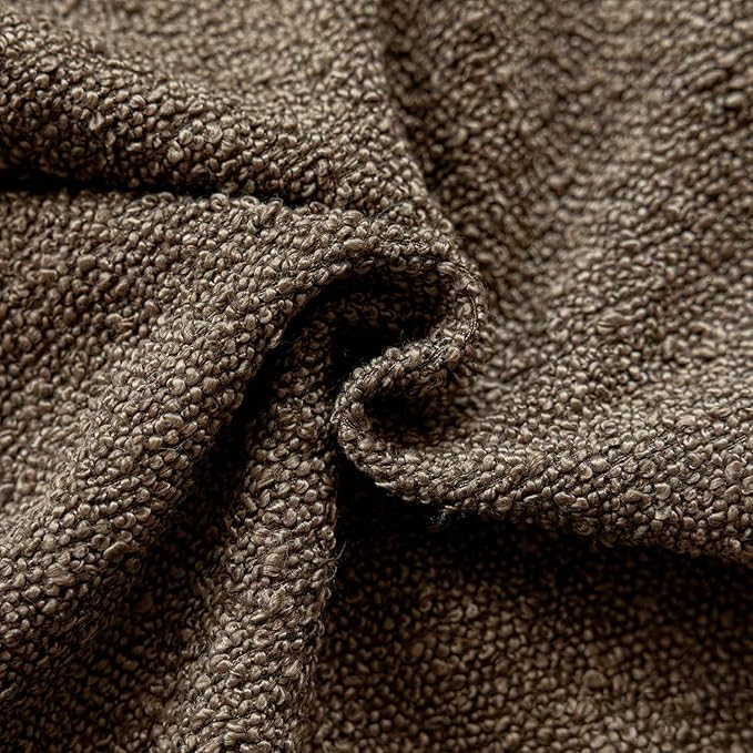 Foindtower Set of 2, Decorative Textured Boucle Throw Pillow Covers Accent Solid Pillow Cases Soft Cozy Couch Cushion Case for Chair Sofa Bedroom Living Room Home Decor 26x26 Inch Light Brown