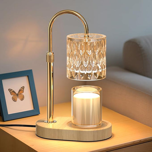 Candle Warmer Lamp with Timer and Adjustable Height, Vintage Home Bedroom Decor, Gifts for Mothers, and Housewarming Gifts, Electric Wax Melt Warmer Lamp with 2 Bulbs