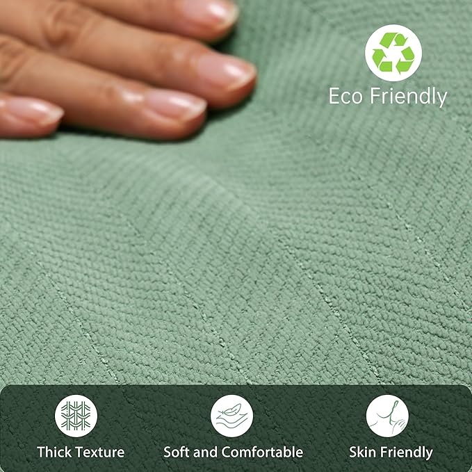 ZWJD Dusty Green Pillow Covers 20x20 Set of 2 Chenille Throw Pillow Covers with Elegant Design Soft and Luxurious Decorative Throw Pillows for Couch, Bed, and Home Decor