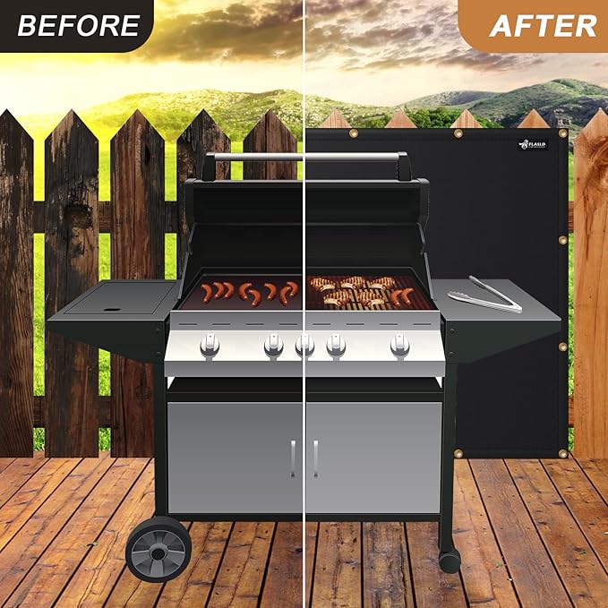 Heat Shield Behind Grill Heat Shield Mat for Wall, Deck Fence, Railing, Grill and Refrigerator, Heavy Duty Fireproof Cover and Screen Protect Deck Railing from Grill, 5'x8'