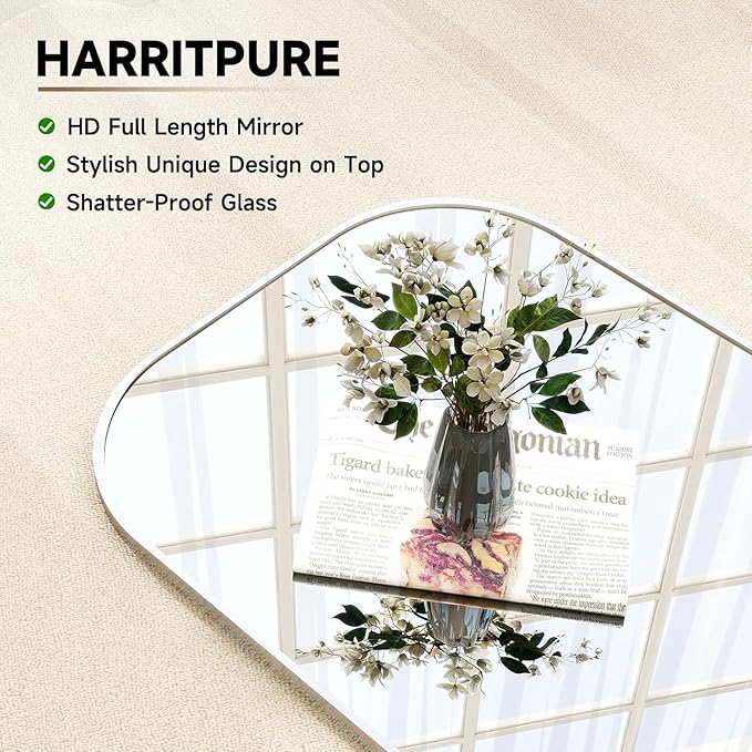 HARRITPURE 28"x71" Full Length Mirror Floor Mirrors Freestanding Hanging or Leaning Large Mirrors Full Body Mirror with Stand for Cloakroom, Bedroom, Living Room,Silver