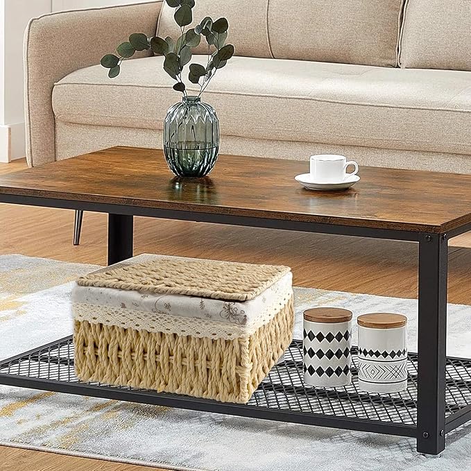 Wicker Storage Basket, Basket with Lid, Practical Wovenbaskets for Storage, Multi-Purpose Wickerbasket with Lid, Suitable for Bedroom, Laundry Room(Natural Color)