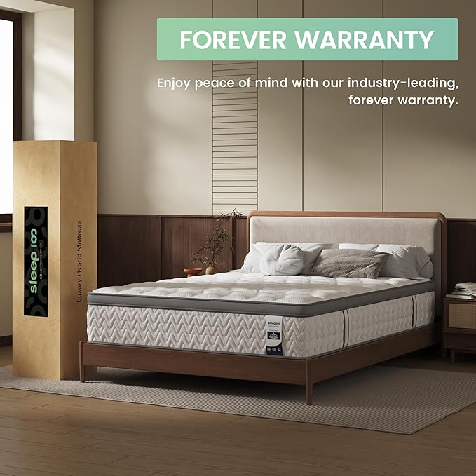Queen Mattress 12 Inch, 5-Zone Deep Sleep Firm Mattress with Extra Lumbar & Shoulder Support, Hotel Collection Hybrid Mattresses Pain Relief - Fiberglass Free - No Odor - 365 Night Trial