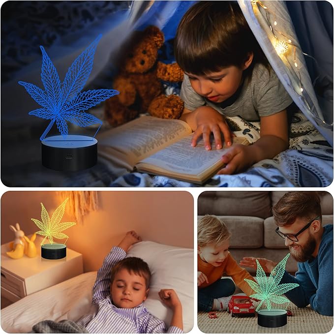 3D Leaf LED Light 16 Color Changing Table Light Night Light with Remote Control 16 Colors Changing Table Desk Bedroom Decor Optical Home Room Store Decoration