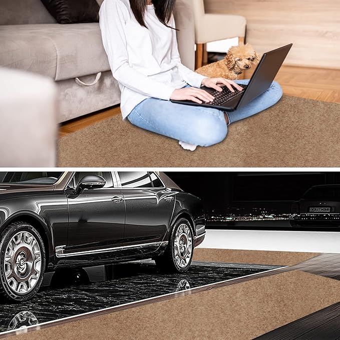 3' x 82' Runner Rugs with Rubber Backing, Indoor Outdoor Utility Carpet Runner Rugs, Sand, Can Be Used as Aisle for The RV and Boat, Laundry Room and Balcony
