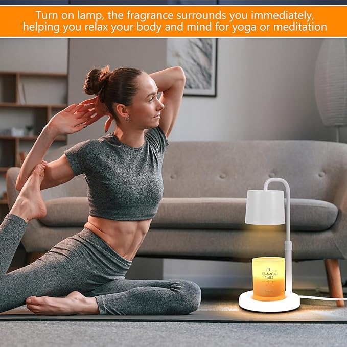 Candle Warmer Lamp with Timer, Dimmable Candle Lamp with 2 Bulbs GU 10 50W, Candle Warmer for Jar Candles Adjustable Height Candleholder, Housewarming Gifts Birthday Gifts for Women Mom Sleeplessness