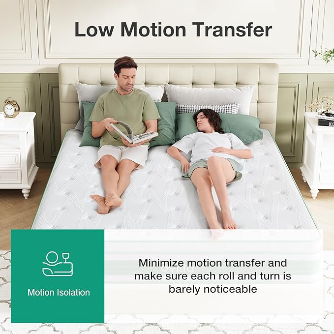 Novilla King Size Mattress 14 Inch, Hybrid Mattress King for Motion Isolation, Gel Memory Foam with Pressure Relief for Cool Night Sleep, Medium Firm Mattresses with Pillow Top, Certipur-Us Certified