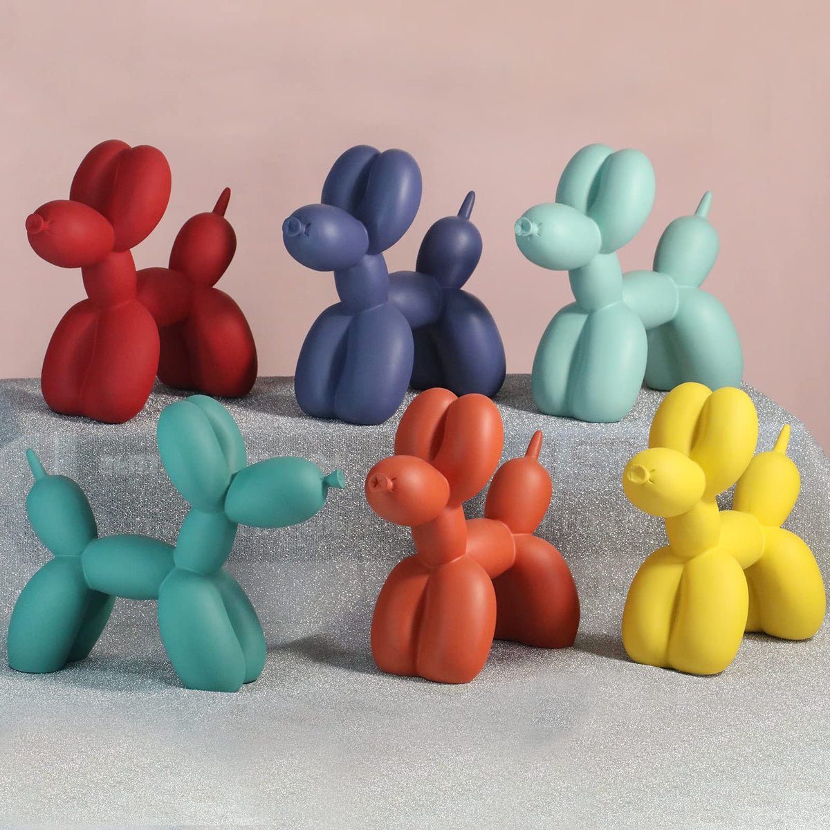 XIAOMAGG Creative Balloon Dog Sculpture Modern Home Decoration Trendy Animal Art Ornaments Collection Figurine Bedroom Living Room Office Desktop Resin Decors