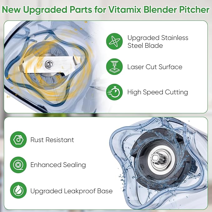 For Vitamix Blender Pitcher 48oz, Upgrade Replacement Pitcher Container Jar Cup for Vitamix Quiet One VM0145 VM0100A 36019 15978 16016 BarBoss Drink Machine Advance Commercial Blender Pitcher