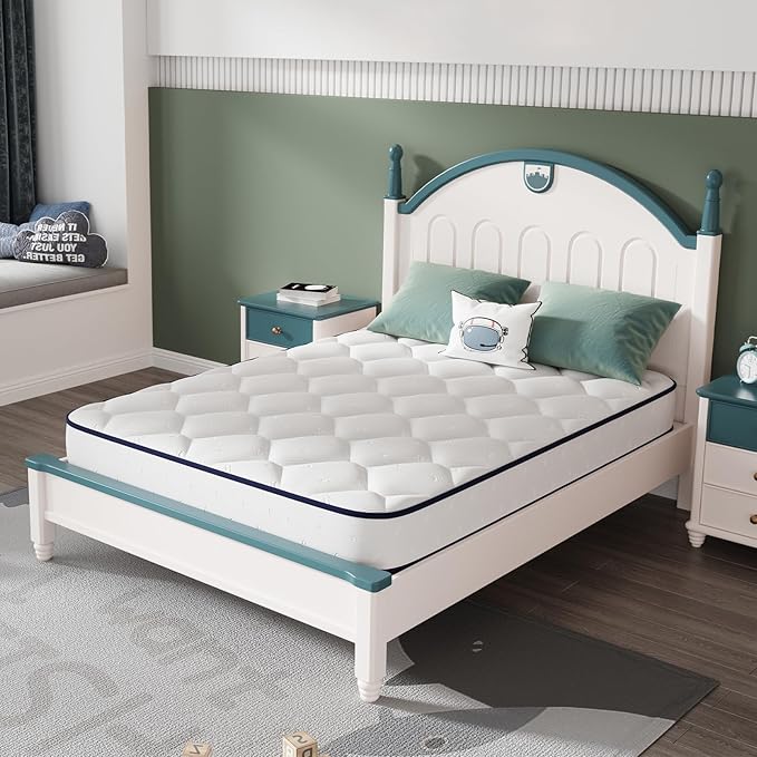 Novilla Mattress Queen Size, 6 Queen Bonnell Spring Hybrid Mattress for Spine Support & Cooling Comfort - Adaptive Foam Layer with Medium Firm- CertiPUR-US Certified for Youth/Guest Rooms