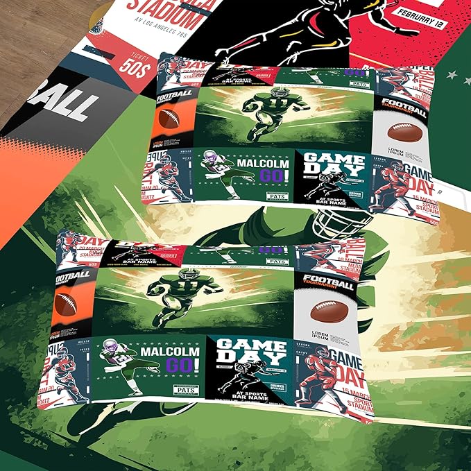Tailor Shop Football Comforter Set - King Size, Sports Bedding for Boys with 2 Pillowcases