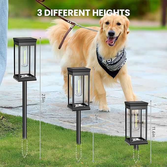 Modern Solar Pathway Lights Outdoor - 8 Pack, IP65 Waterproof Square Design for Yard Garden Lawn, 14H Runtime Dusk to Dawn Auto, Warm White LED