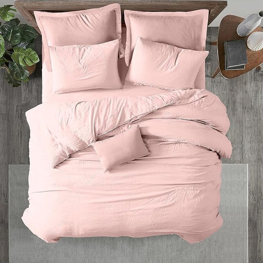 Kotton Culture 1 Pc Queen Size Duvet Cover Only -100% Egyptian Cotton Sateen 600 Thread Count Ultra Soft Premium Durable Comforter Cover Zipper Closure & Corner Ties (Pink Blush, Queen/Full 90" X 90")