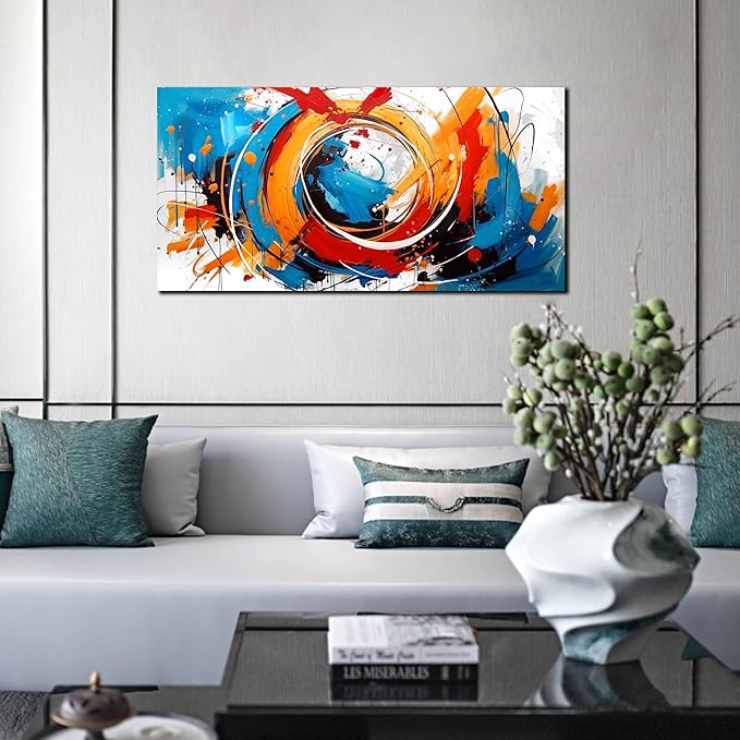 Abstract Canvas Art Wall Decor for Living Room - Colorful Abstract Bedroom Wall Decor Above Bed - Modern Pictures Wall Art for Office Size 20" x 40"