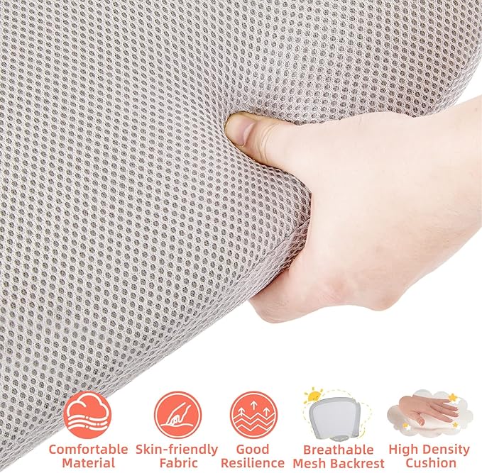 Kids Desk Chair Ergonomic Study Chair Swivel Mesh Desk Chair with Adjustable Arm Height Footrest Wheel Computer Home Office Chair for Children Boys Girls Students Bedroom School Age 5-13 Grey