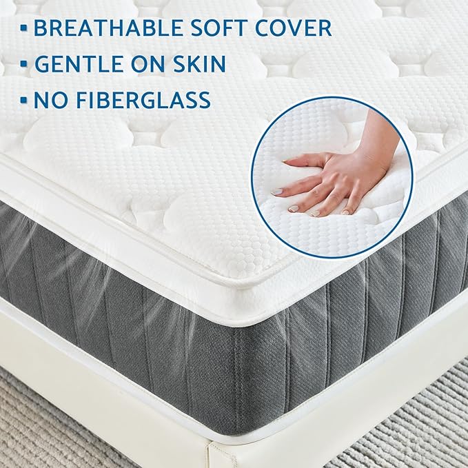 Full Mattress, 10 Inch Hybrid Mattresses with Pocket Springs, Medium Firm Full Size Mattress in a Box, Upgraded Support