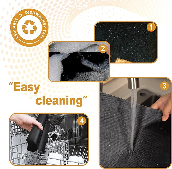 Oven Liners for Bottom of Oven, Large Heavy Duty 100% Non-stick Reusable Teflon Oven Mat,Baking Mat for Electric, Gas, Toaster Ovens, Grills,Kitchen Friendly Cooking Accessory with a sliding cut