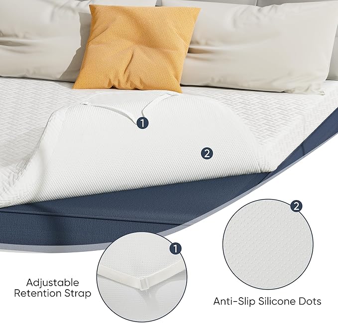 Memory Foam Mattress Topper Cal King Size, 3 Inch Gel Infused Cooling Mattress Pad with Breathable Bamboo Cover, Pressure Relief & Machine Washable Bed Topper 72"x84" White