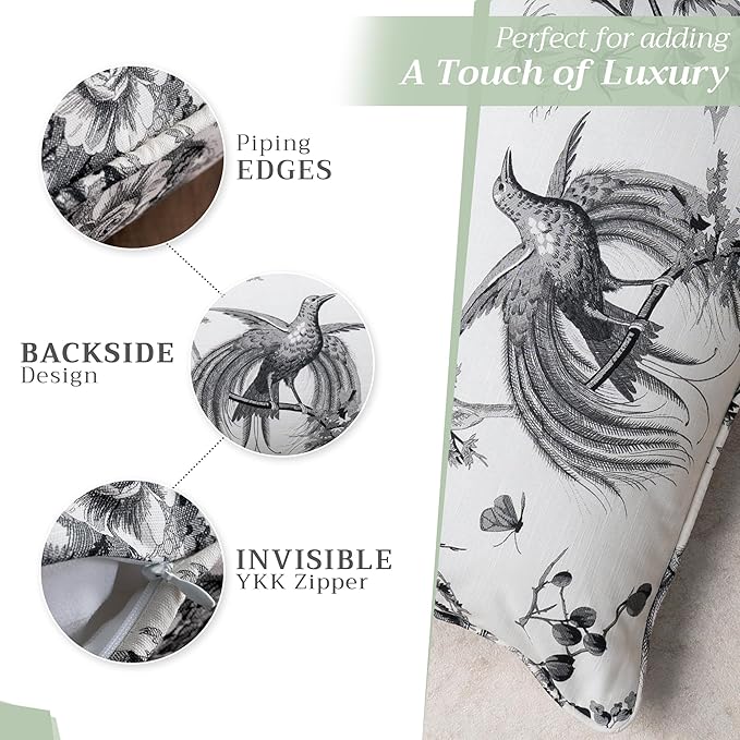 Maison d' Hermine Decorative Pillow Covers 18 x 18 Inch Square 100% Cotton Throw Pillow Covers with Invisible Zipper for Living Room Couch, Chair, Sofas, Bedroom, Home (Paradise - Mid Night)