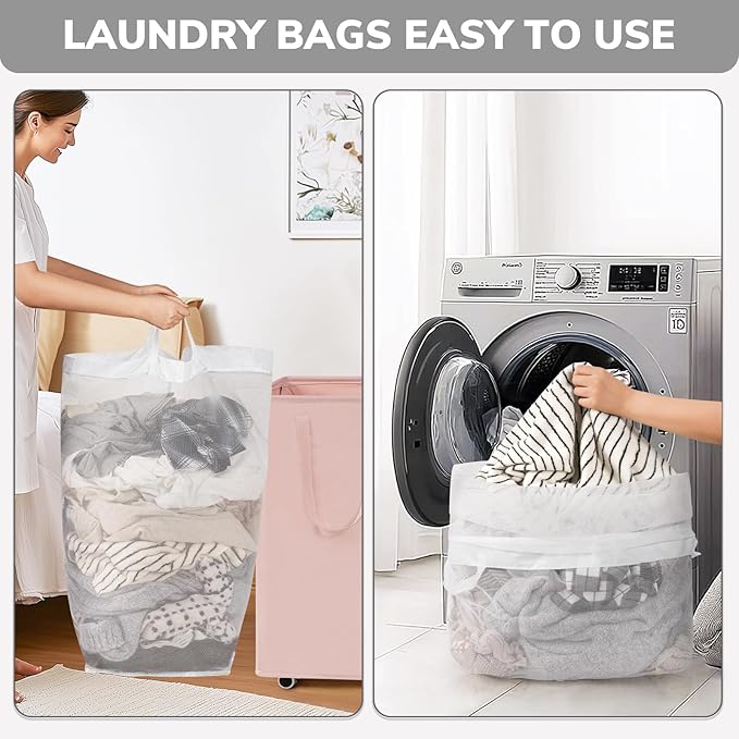 Goodpick Laundry Basket with Wheels, Dorm Room Essentials for Girls, 75L Collapsible Laundry Basket, Pink Laundry Hamper with Handle for College Dorm