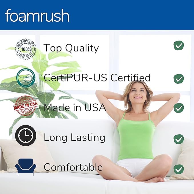 FoamRush 3-Inch Bunk (32" x 75") Gel Memory Foam RV Mattress Replacement with Cotton Cover, Medium Firm, Comfort, Pressure Relief Support, Made in USA, Travel Camper Trailer Truck