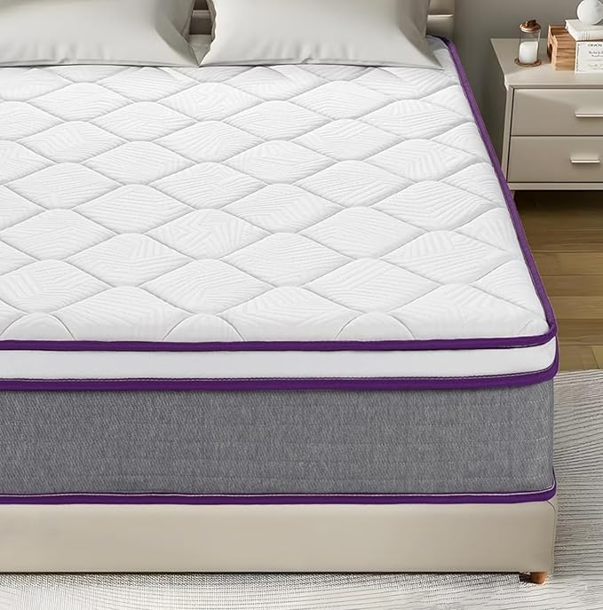 10 Inch Full Size Mattress,Hybrid Full Mattress in a Box, Cool Gel Memory Foam Mattress for Pressure Relieving,Medium Firm Feel,CertiPUR-US Certified