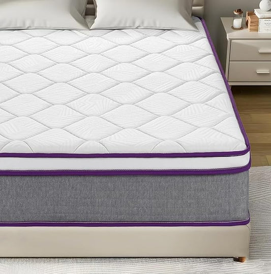 10 Inch Full Size Mattress,Hybrid Full Mattress in a Box, Cool Gel Memory Foam Mattress for Pressure Relieving,Medium Firm Feel,CertiPUR-US Certified