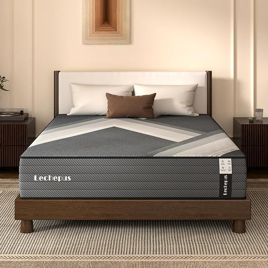 Queen Mattress, 10 Inch Medium Firm Hybrid Mattress in a Box, Supportive Memory Foam and Pocket Coil Queen Size for Back Support,Pressure Relife, Motion Isolation, No Fiberglass