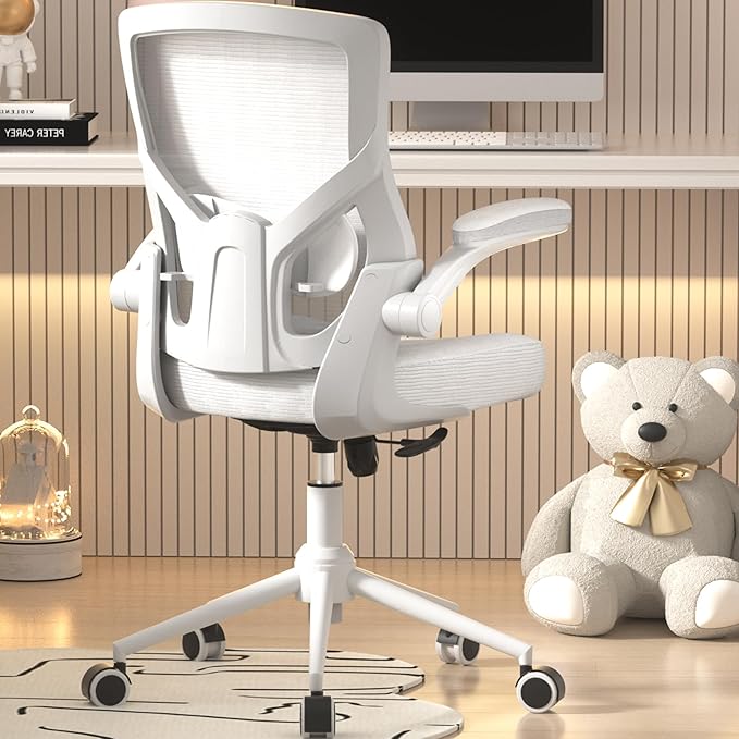 Office Chair, High Back Desk Chair Adjustable Height and Ergonomic Design Home Office Computer Chair Executive Lumbar Support Padded Flip-up Armrest Swivel Task Chair