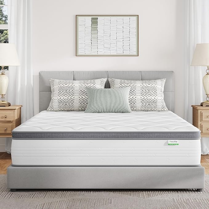 Novilla King Mattress in a Box,10 Inch King Size Mattress with Individually Pocket Innerspring, Pressure Relief & Motion Isolationt, Medium Firm Feel