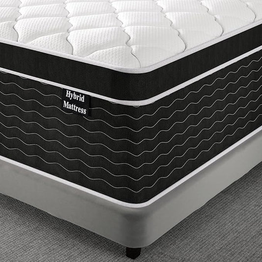 14 Inch Queen Mattress in a Box, 7-Zone Contouring Support Hybrid Mattress for Queen Size Bed, Upgrade Edge Support, Motion Isolation, Premier Comfort Cooler Sleep, CertiPUR-US Certified, Firm