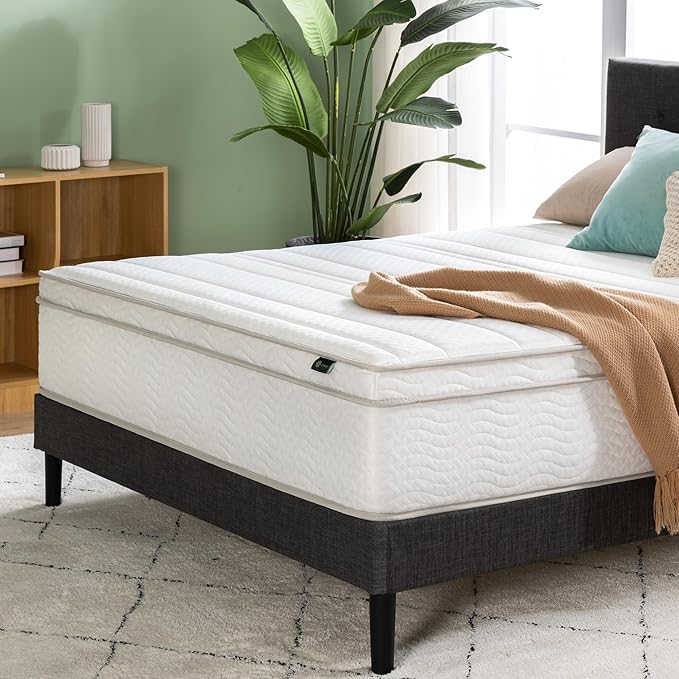 ZINUS 12 Inch Foam and Spring Hybrid Mattress [New Version], King, Fiberglass Free, Medium Firmness, Durable Support, Certified Safe Foams & Fabric, Mattress in A Box
