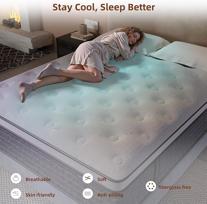Mattress King Size, Medium Firm 10 Inch Mattresses with Extra Lumbar & Shoulder Support, Hybrid Mattress King with Gel Memory Foam Pain Relief - Fiberglass Free - No Odor - 365 Night Trial