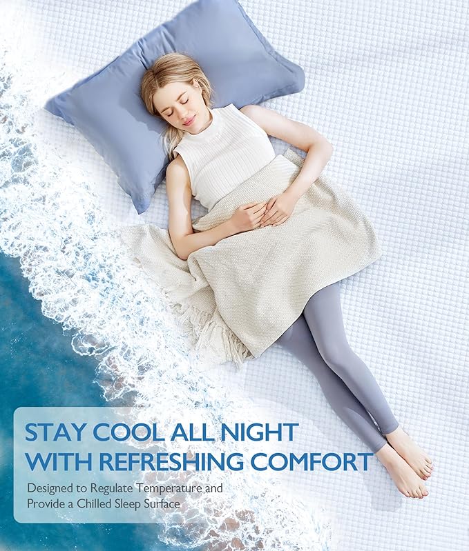 SINWEEK 3 Inch Queen Cooling Memory Foam Mattress Topper for Pressure Relief, Thick Bed Mattress Pad with Cooling Soft Cover and Adjustable Straps, CertiPUR-US Certified